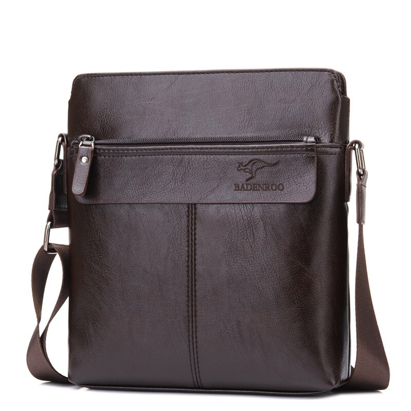 Kangaroo Men&#39;s Crossbody Bag Male Business Handbag Totes Briefcase Men Leisure Shoulder Laptop Messenger Bags: Brown