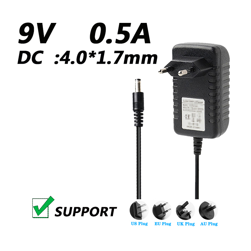 9V 0.5A 500mA AC/DC Adaptor Adapter Power Supply Wall Charger For hotone Ditto Looper guitar pedal 4.0*1.7mm
