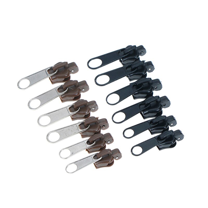 6pz aggiustare Cerniera di Ricambio Cursore cerniera lampo Denti Disegno Chiusure Lampo Testa Della Chiusura Lampo kit di Riparazione Universale di Plastica in Metallo Camera serratura 2.5cm