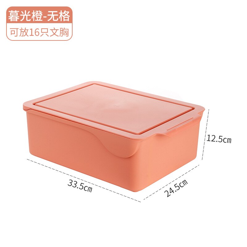 Closet Drawer Storage Box Divider Organizer 15 Grids Socks Bra Underwear Dormitory Wardrobe Boxes Desktop Wardrobe Shelf Divider: Orange / 15 Grid
