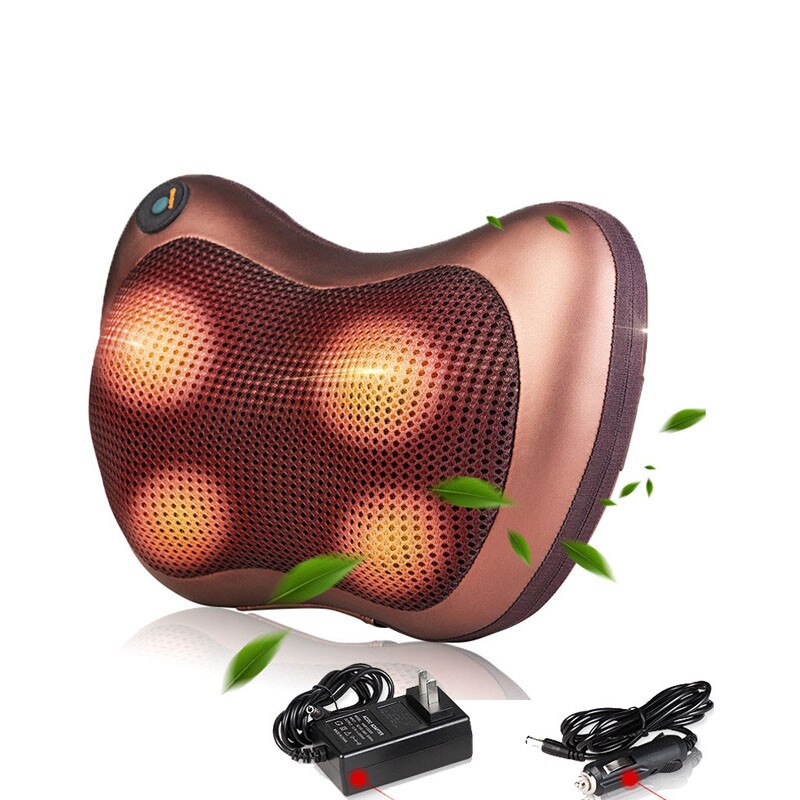Roller Massage Kussen Voor Nek Stoel Infrarood Verwarming Kneden Nek Schouder Auto Shiatsu Massage En Ontspanning Eu Plug
