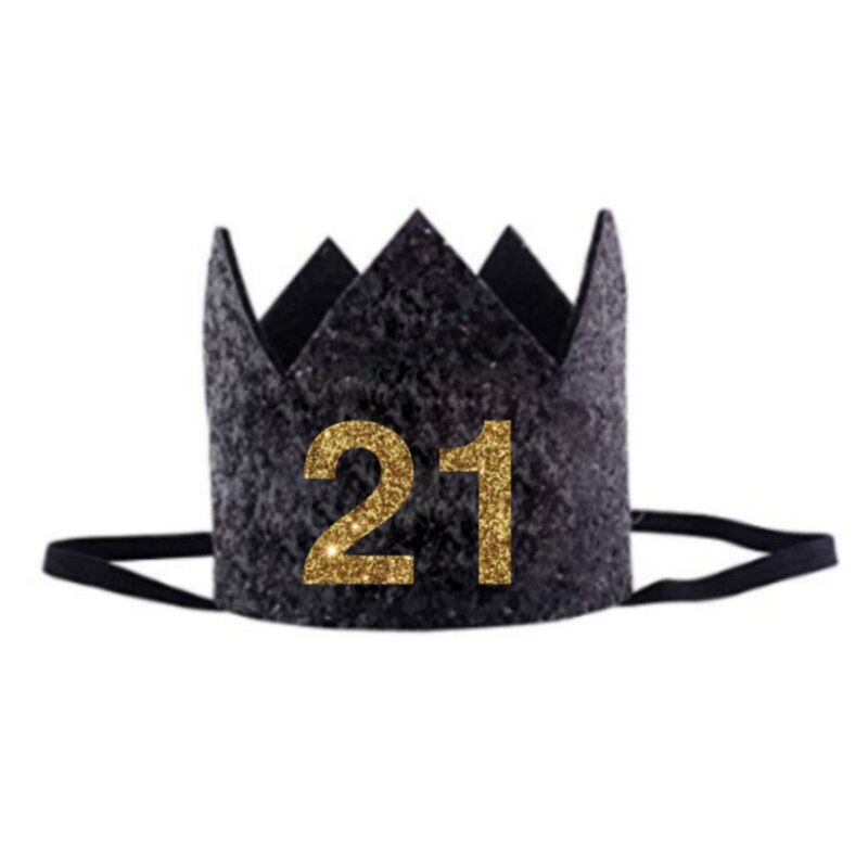1 Pc freundlicher Neue Jahr Geburtstag Hütte Baby Geburtstag Kappe Mädchen Jungen Prinzessin Krone Erwachsene Stirnband Hairwear: 21