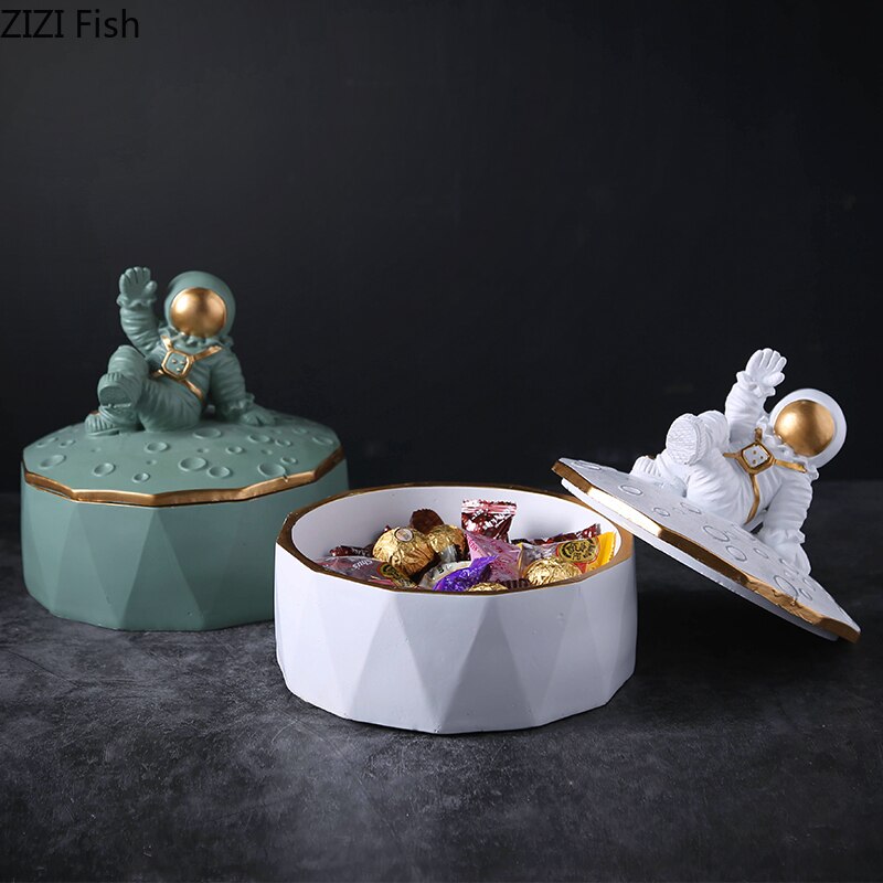 Astronaute décoratif lune stockage ornements Fruit bol dîner Table décor de bureau cosmonaute organisateur bols décoration de la maison