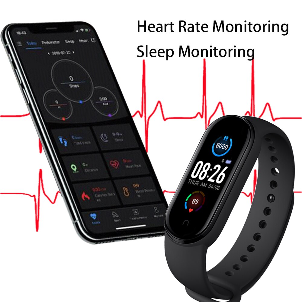 M5 Smart Watch Bluetooth Fitness Tracker pedometro cardiofrequenzimetro promemoria chiamate pressione sanguigna Smartband per IOS Android