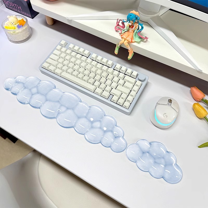 Ergonomische Siliconen Gel Polssteun Set voor Toetsenbord & Muis - Compatibel met 60%/68%/75% Toetsenborden: Lichtgroen