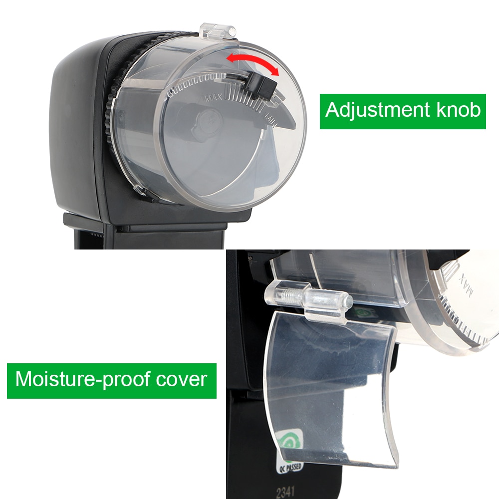 100ML Automatic Fish Feeder Aquarium Fish Feeder for Aquarium Fish Tank Auto Feeders LCD Display with Timer Feeding Dispenser