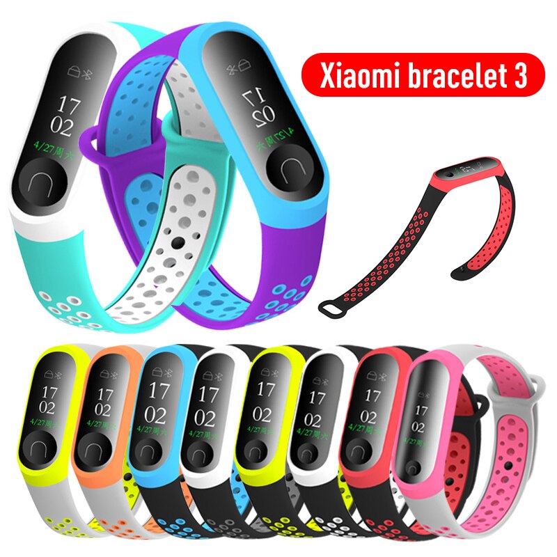 Silicone Smart Sports Bracelet For Xiaomi Mi Band 3 Fitness Bracelet Wristband Watch Band For Millet Bracelet 3 Wearable Devices