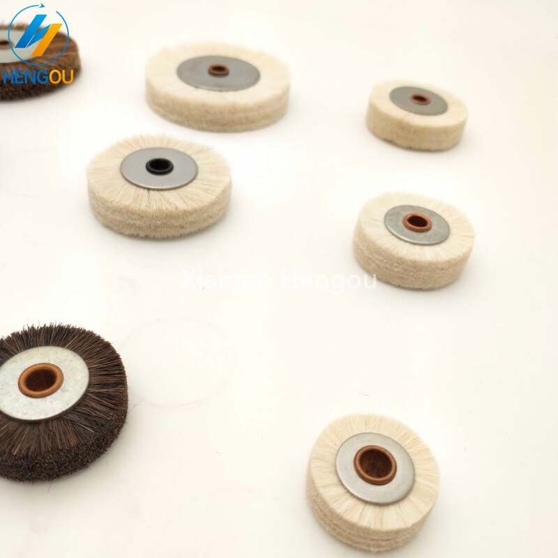 6 sztuk różne rozmiary szczotka tarczowa Heidelberg Roland Komori Ryobi maszyna drukarska koło z wełny wełny rolki offsetowe części zamienne robić drukarek