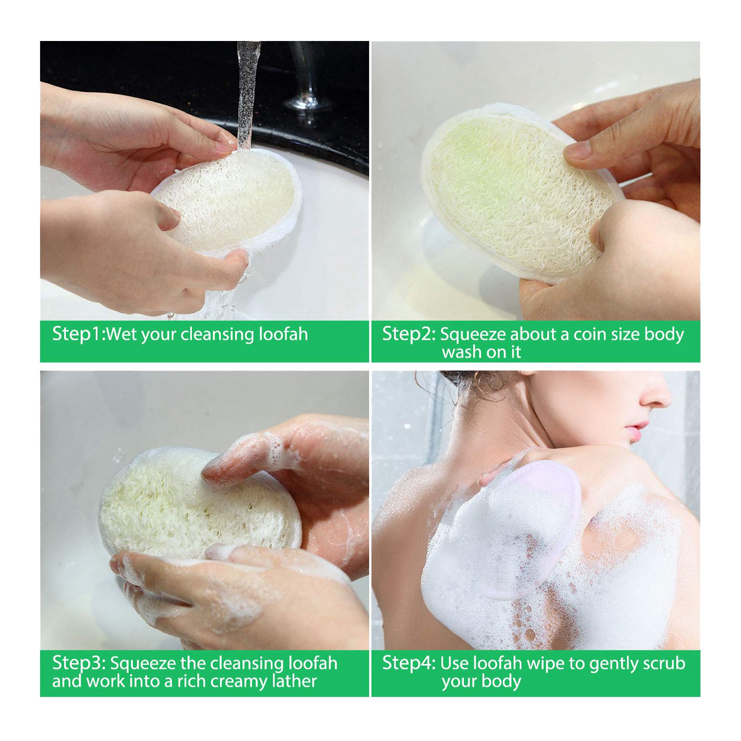 24 Pcs Exfoliating Loofah Pad Body Scrubber Bath Shower Loofah Sponge Pad Exfoliating Scrubber Brush Clean To Skin