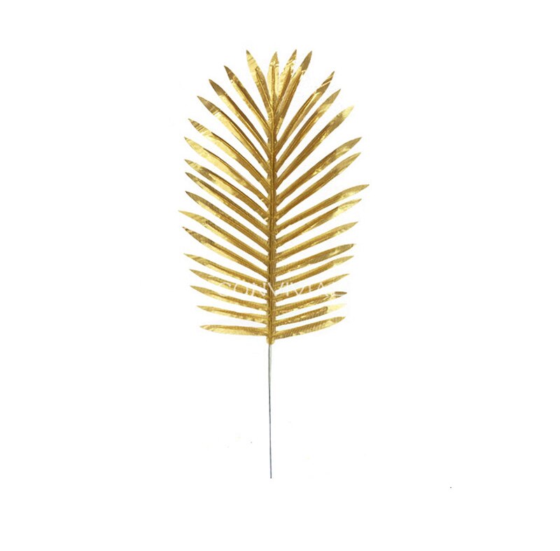 1pc Goud Kleur Bladeren Rotan Bruiloft Decoratie Kunstmatige Planten Doek Nep Monstera Leaf Muur Home Decor Feestartikelen