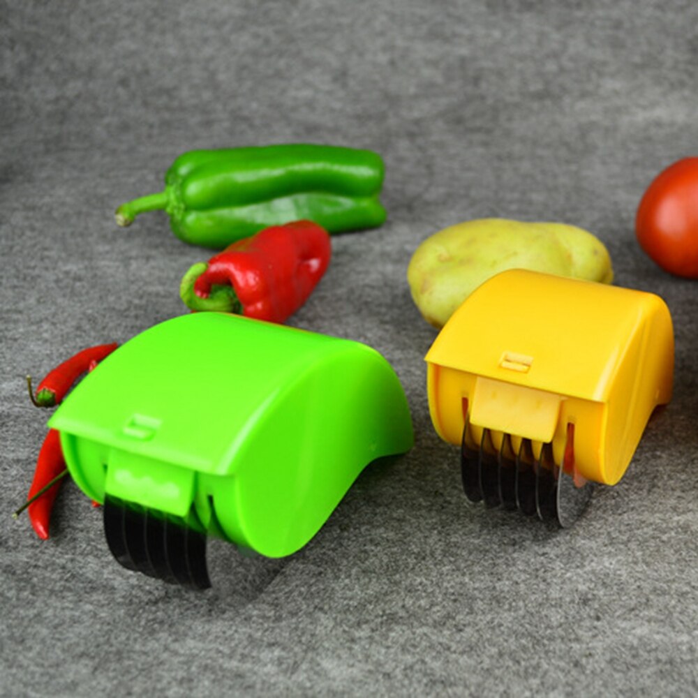 Herb Rolling Roll rollers Mincer Herbal Manual hand Scallion cut Cutter Slicers 6 Stainless Steel Blade Kitchen vegetable chop