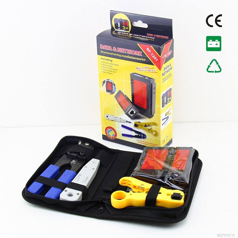 NOYAFA NF-1201 4in1 Crimping Tool RJ45 Lan Tester Kit Wire Tracker Diagnose Tone Finder Network Cable Tester Rede