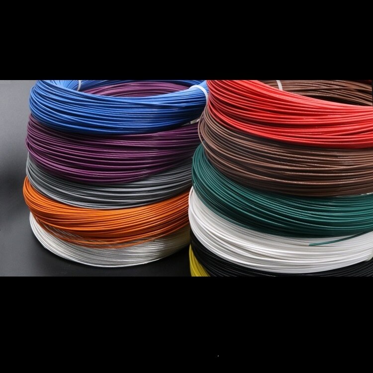OD fil de PTFE plaqué argent 2mm | Câble d'éclairage électrique à haute température, câble d'écouteurs en cuivre chromé 200Deg