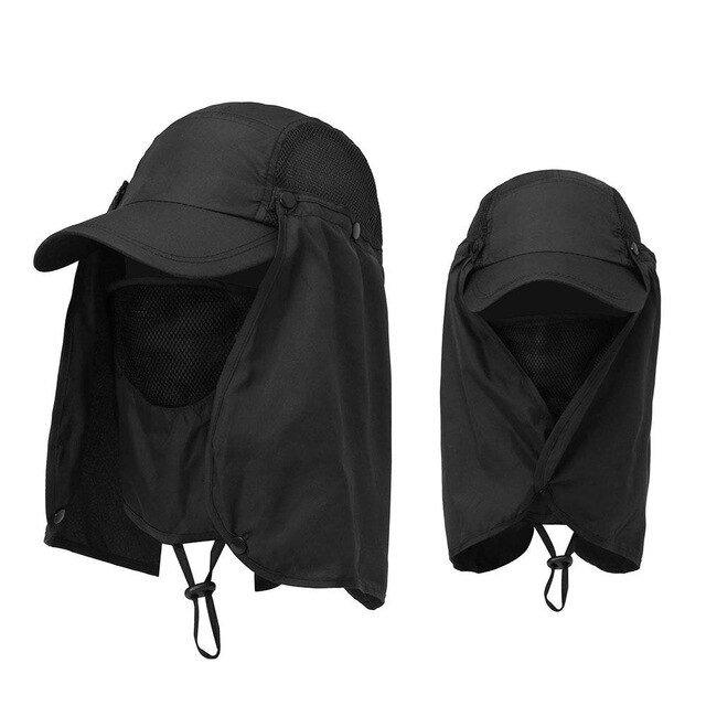 Duurzame koepel waterdichte stof kleding sport hoed baseball pet koelpet zonnekleppen zonnescherm hoed draagbaar: Zwart