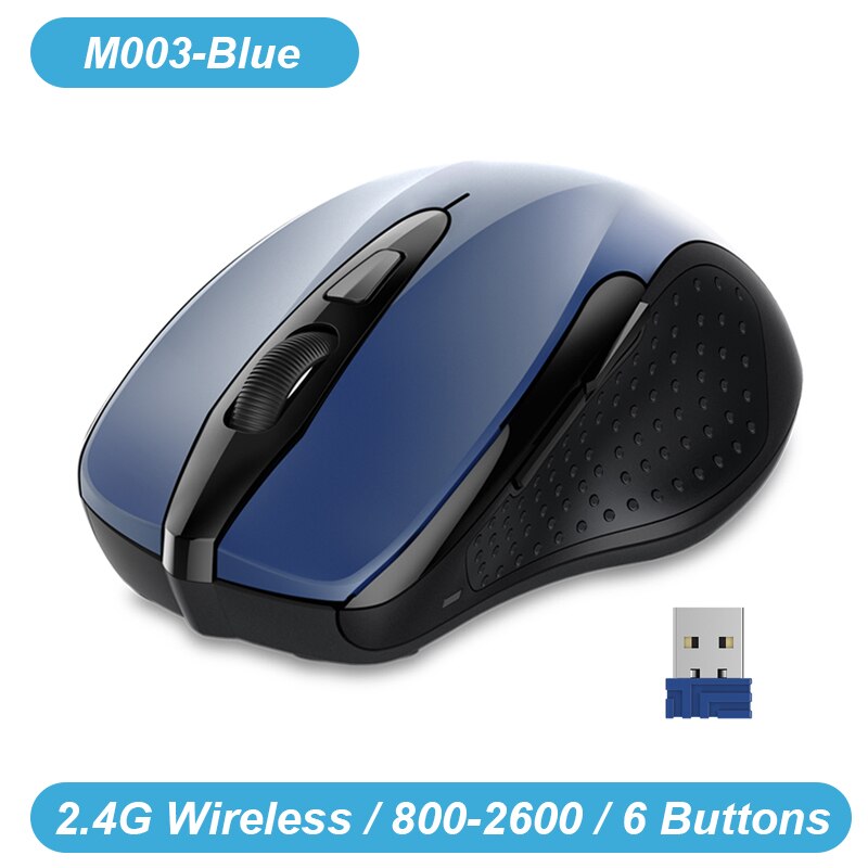 Tecknet Draadloze Muis Computer Bluetooth Muis Pc Mause Ergonomische Muis 2.4Ghz Usb Optische Muizen Voor Laptop Pc: M003 Blue