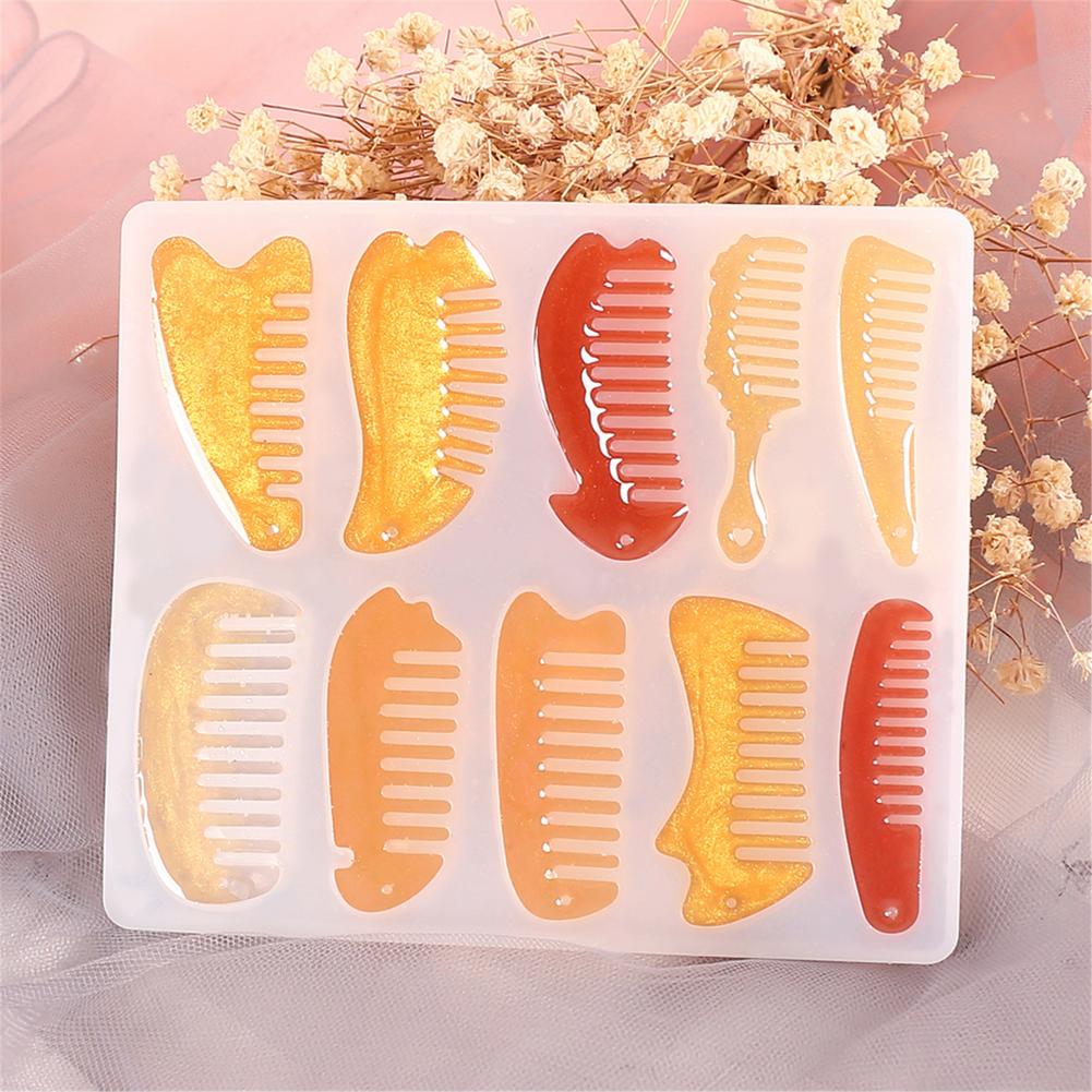 DIY Kristall Epoxid bilden Haar Kamm Silikon bilden Silikon bilden Epoxid Harz Schmuck Machen Kosmetische Werkzeuge DIY Hand Handwerk