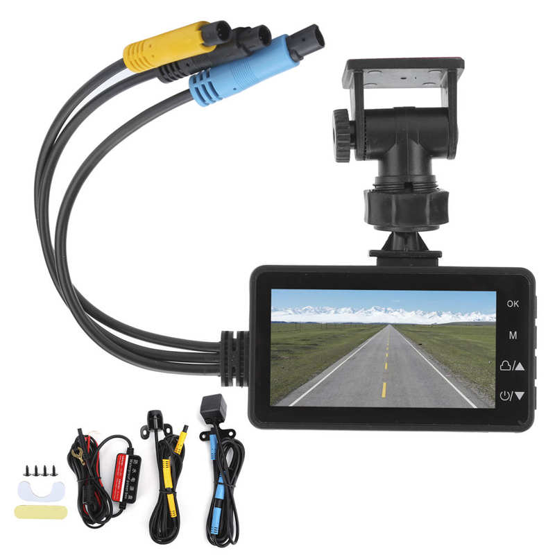 Motorcykel instrumentbræt optagelse kamera 1080p dobbelt front og bag linse dash cam video kører optager motorcykel dvr med 120 grader
