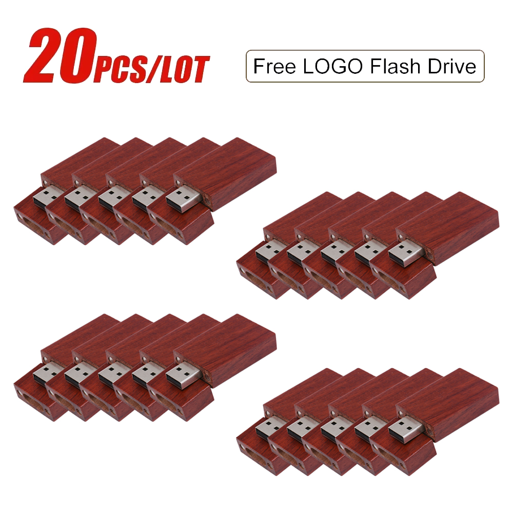 20 unids/lote, , unidad Flash USB 2,0 de madera, 128GB, 64GB, 32GB, 16GB, 8GB, memoria Stick, fotografía, de boda, logotipo personalizado gratis: Verde / 16 GB