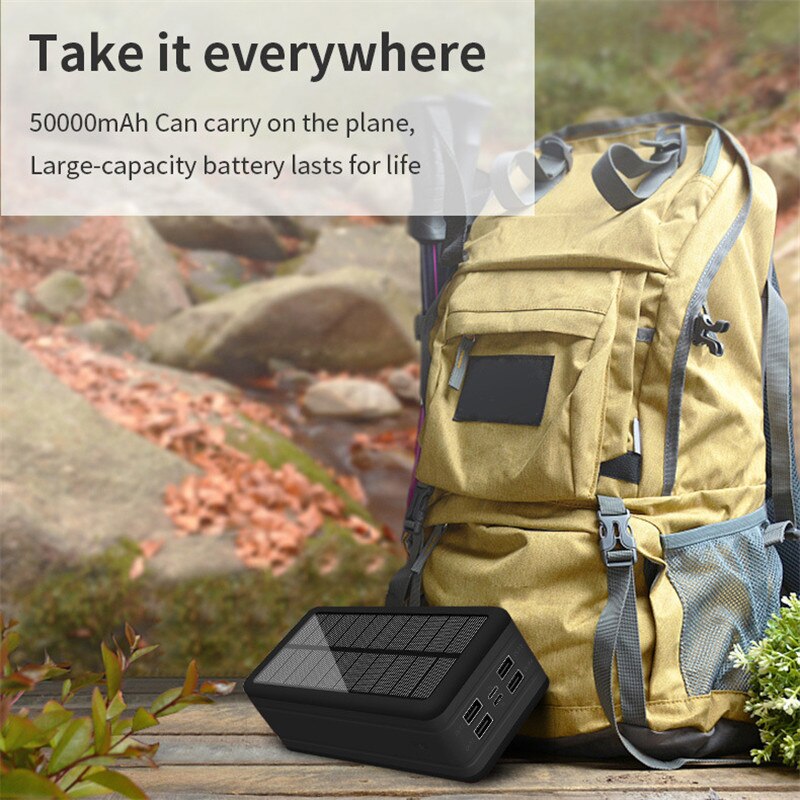 99000mAh Solar Wireless Power Bank Large Capacity Portable Charger LED Waterproof Outdoor Poverbank for Iphone Xiaomi Samsung