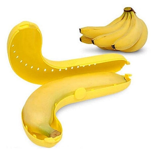 Banana Case,3 Pack Geel Banaan Houder Outdoor Reizen Leuke Banaan Protector Opbergdoos