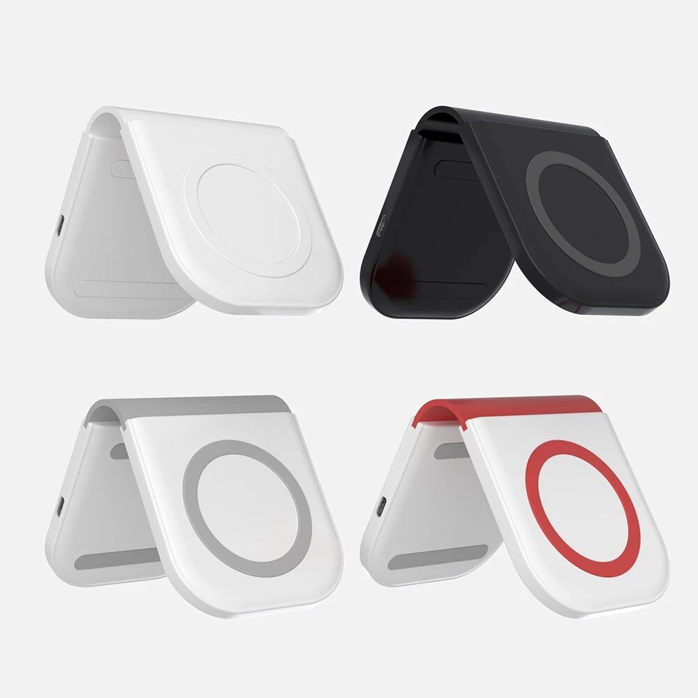 15W Magnetic Wireless Charger 2-in-1 - For iPhone 12 Series, iWatch, AirPods - Foldable Magsafe Charger