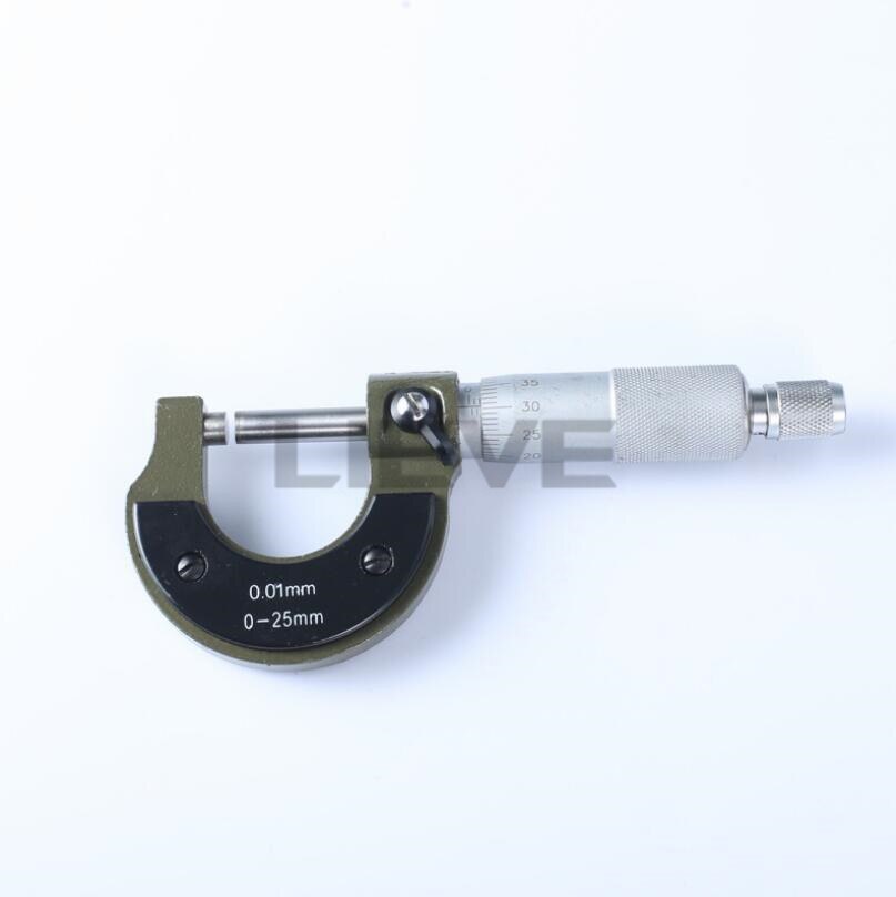 Micrómetro de alta precisión, 0-25mm, 0,01mm de diámetro exterior, herramienta de calibre con Mini llave