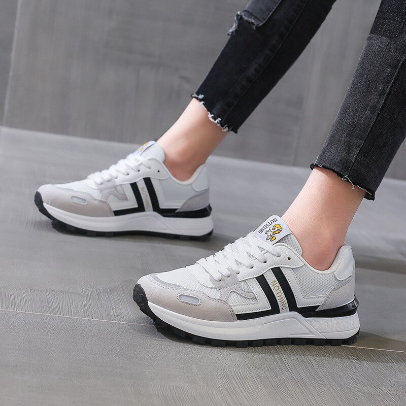 Forrest Gump shoes, sports and leisure shoes, versatile dad breathable mesh shoes: Black / 39