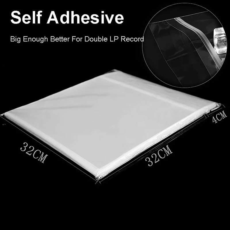 Funda protectora de grabación de Gel OPP de 12 pulgadas para tocadiscos, bolsa autoadhesiva para discos de vinilo LP, 32,3 cm x 32cm, 50 Uds.: Verde
