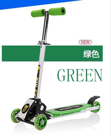 Scooter per bambini Bulex con 4 ruote Flash PU piega per bambini auto scivolosa spedizione Skuter Trottinette per bambini: green