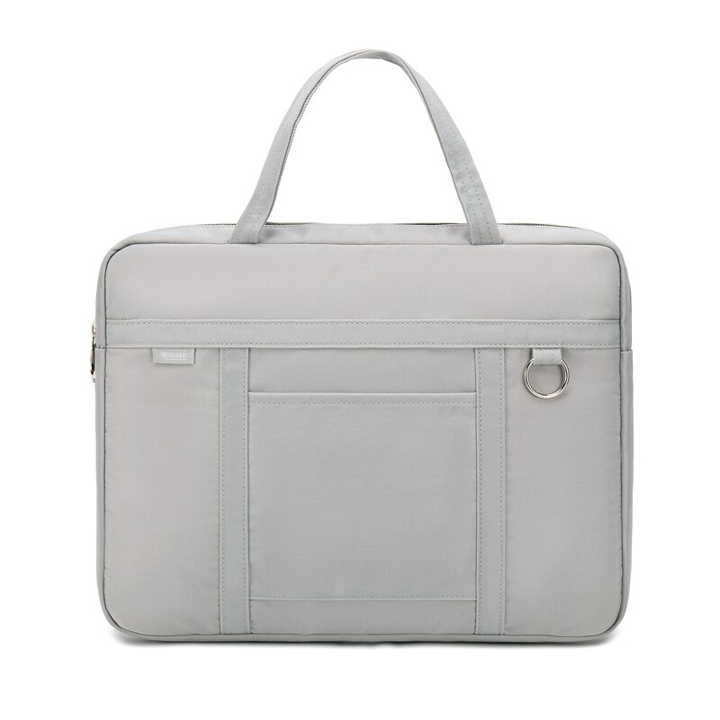 Shouldcat Laptop Tas 14 Inch Waterdichte Effen Kleur Notebook Tas A4 Document Aktetas Tas: Light gray