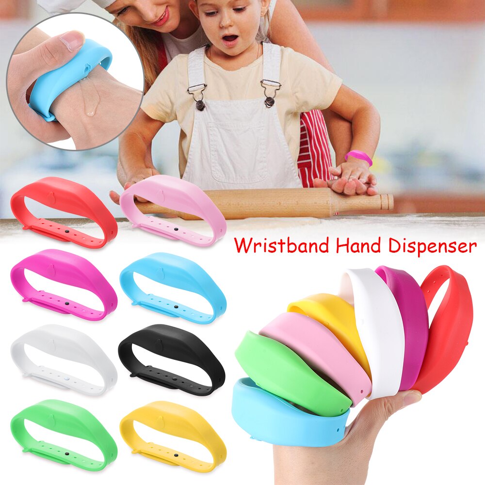 Outdoor Portable Hand Sanitizer Dispensing Wristband Hand Wash Dispenser Refillable With Squeeze Bottle Silicone Soap Bracelet