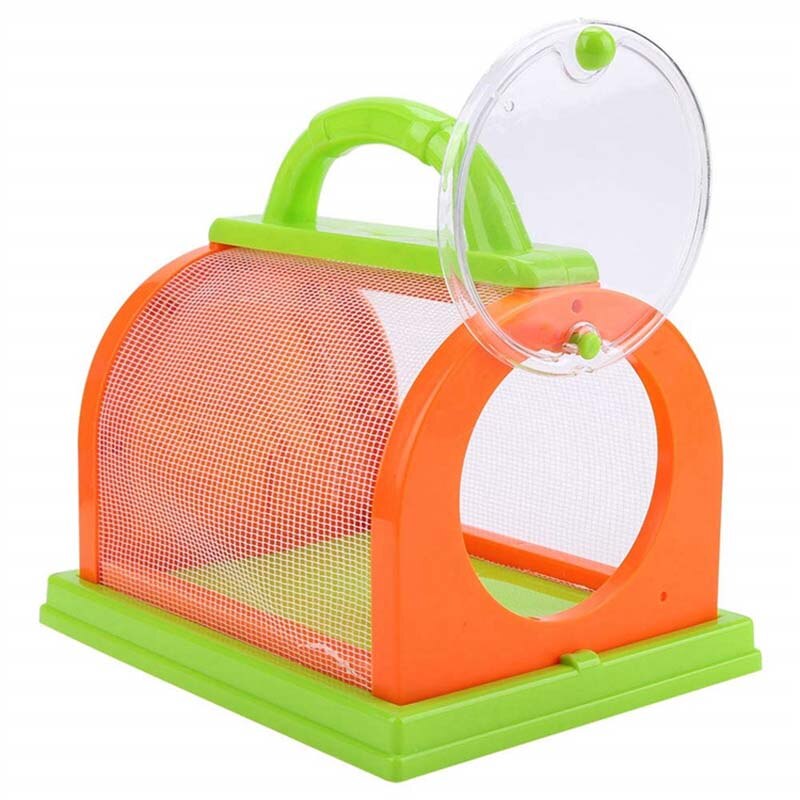 Baby House Children's portable baby villa ventilation observation box pet box butterfly insect house: Orange