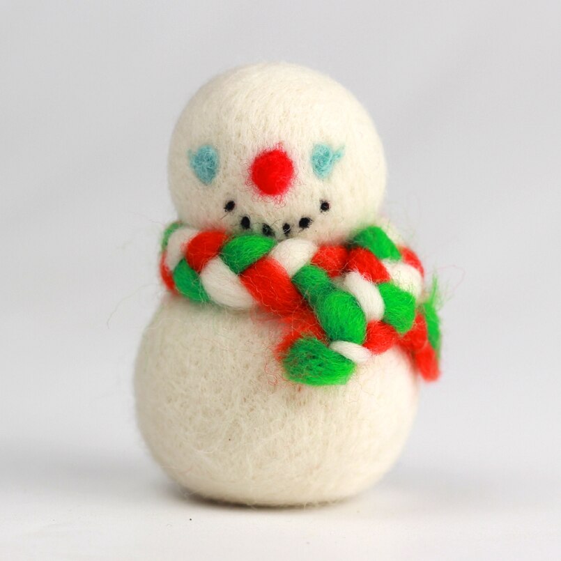 Snowman Needle Felting Kit for Beginner Christmas Wool Felting Kit Christmas Craft Kits Felt English Manual