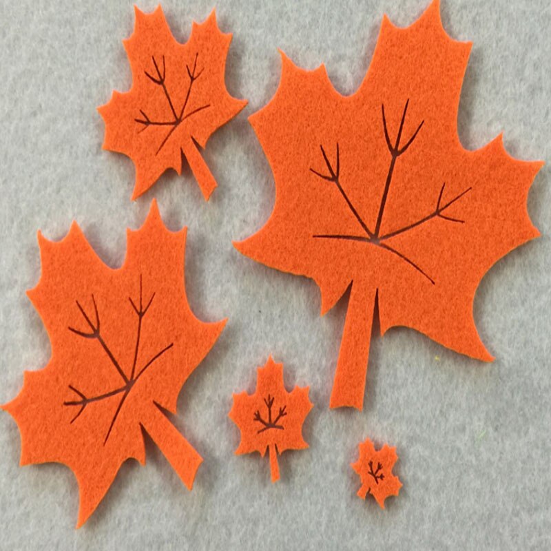 20pcs 4 sizes Maple Leaf DIY Decorative kindergarten leafs kids garden Patch applique leaves handmade non-woven handcraft Felt: 20pcs Orange only