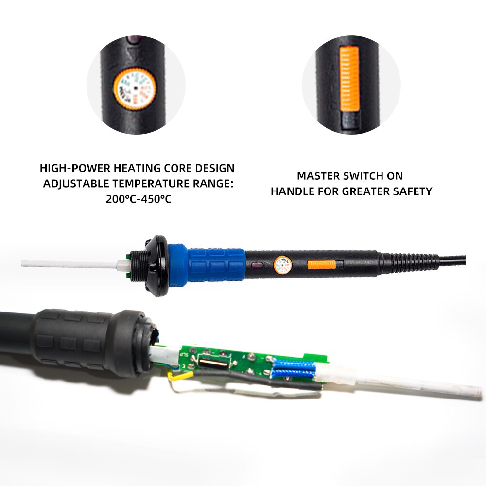 DELIXI Arrivals Electric Soldering Iron 60W Adjustable Temperature Led Light Household Welding Rework Station Repair Tool