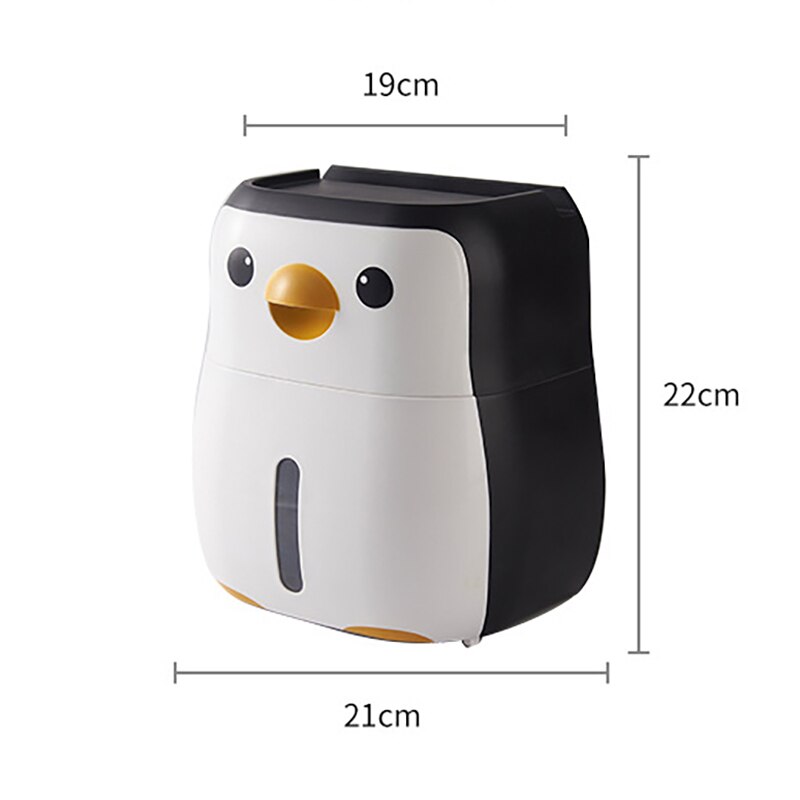Penguin Shape Toilet Paper Holder Waterproof Wall Mounted Roll Paper Holder Plastic Punch Free Tissue Box Bathroom Accessories