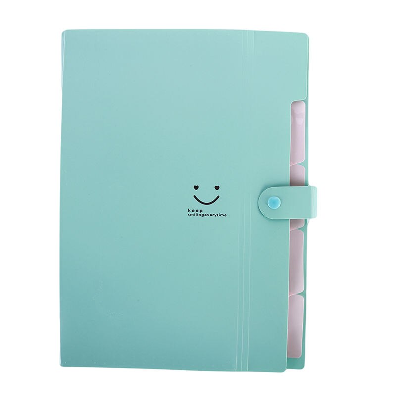 Útil 1pc saco de documentos de cor de doces de plástico envelope para o pacote de órgão multicamada 5 na pasta pasta saco de arquivo saco de órgão: green