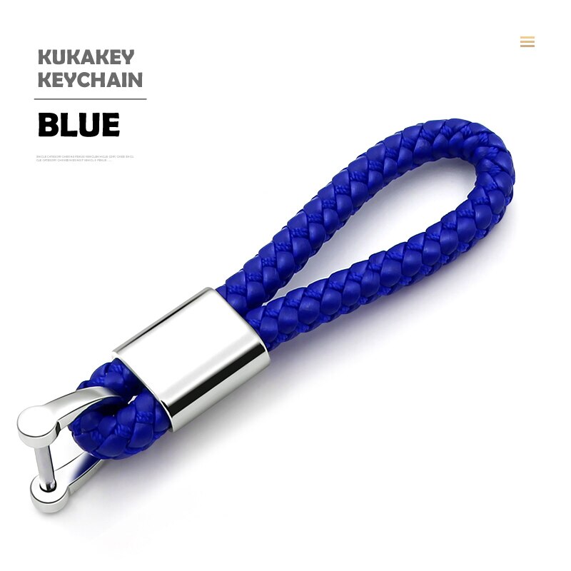 Car Keychain Keyring Braided Rope Key Chain Pendant for Toyota womenm men's business waist auto accessories 4s shop: long-blue for-Toyota