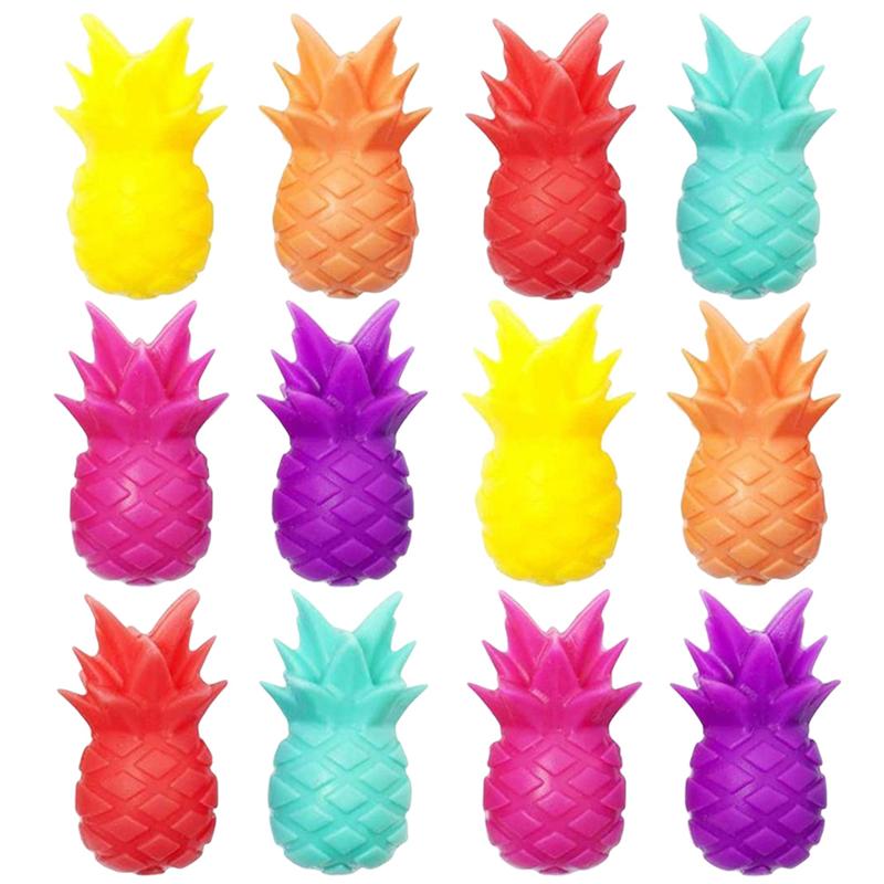 18pcs Pineapple Shape Wine Glass Markers Silicone Wine Identifier Cup Marker: Default Title