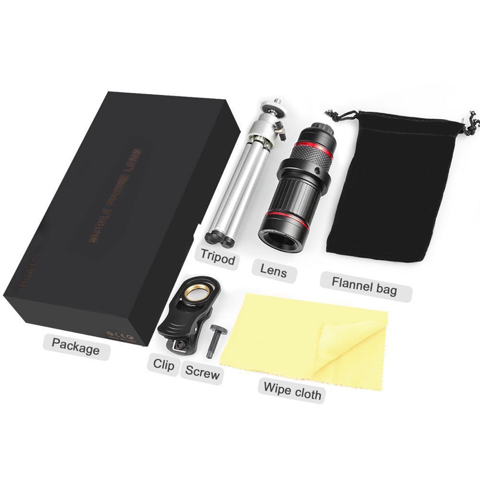 18X 32X Universal Metal Telephoto Zoom Telescope Mobile Phone Retractable Telescope With Tripod Phone Clip#g4