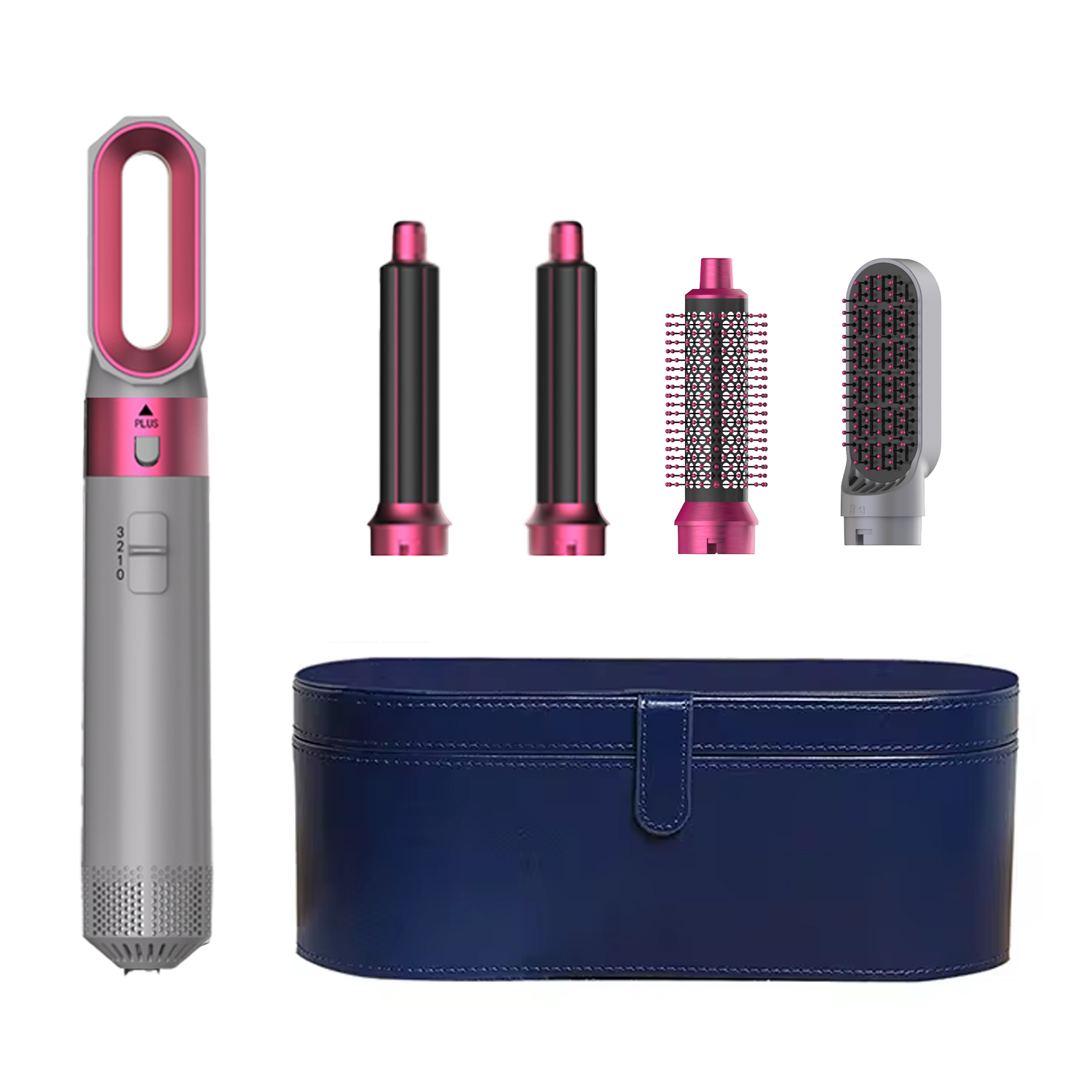 Professionele 5-in-1 Föhn Kam Set Heteluchtstyler voor Curling Rechttrekken Volumizing - Haarverzorging Tool Kit voor thuisgebruik: green / eu stekker