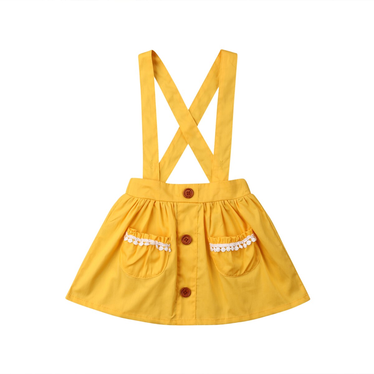 Falda Pudcoco para niña 6M-3Y AU, falda para bebé, Chico, niña, ropa De niña pequeña, falda ajustable con correa: Amarillo / 12 meses