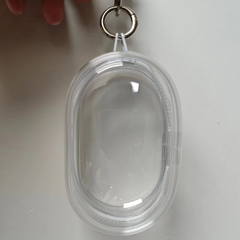 1PCS Jewelry Organizer Plastic Transparent Storage Box Pouch Mystery Box With Keychain Cute Doll Bag Organization Dustproof Case: WHITE