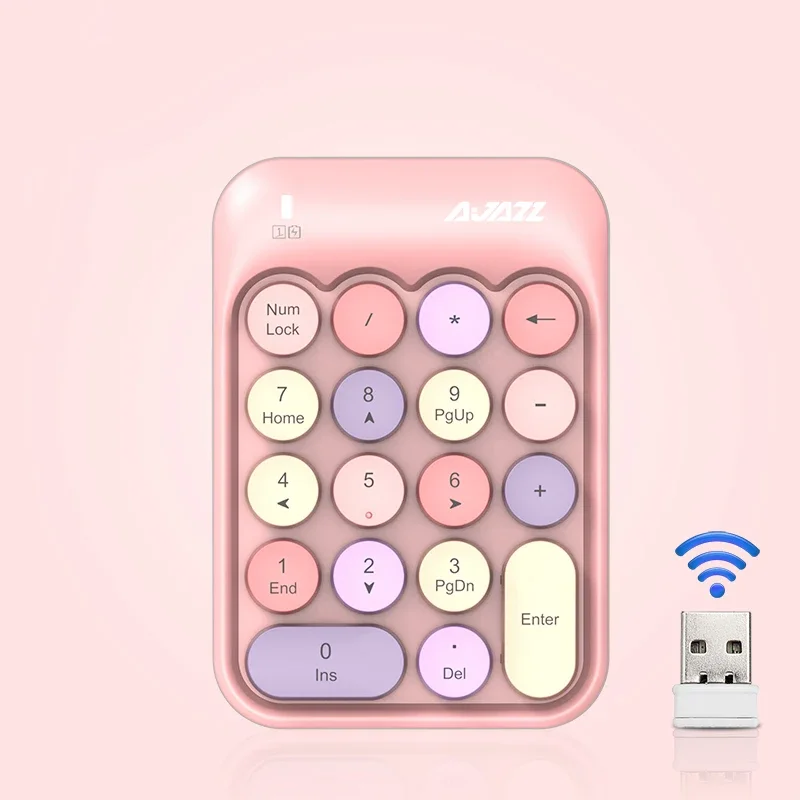 2.4G Draadloos Numeriek Toetsenbord Voor Laptop Macbook Computer Mini 18 Toetsen Digitaal Nummer Toetsenbord Slim Numpad Voor Kantoor: Goud