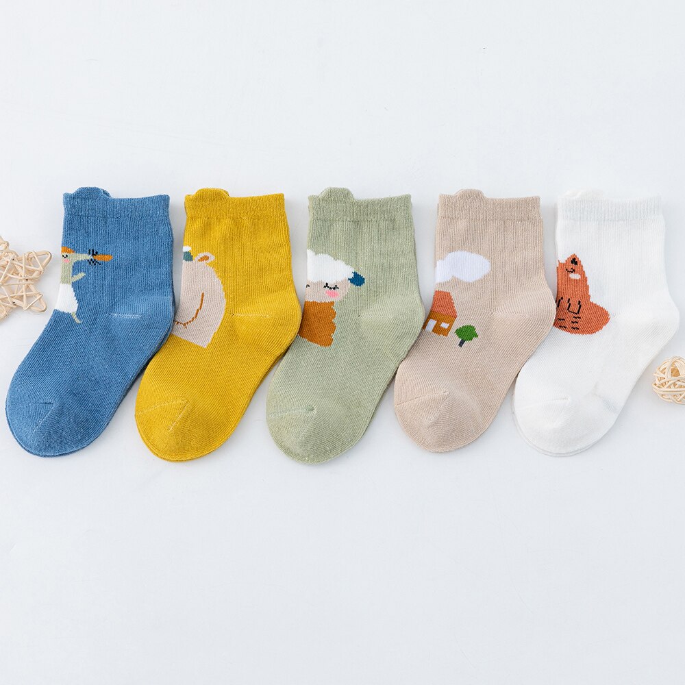 5 Paren/partij Baby Sokken Kids Herfst Winter Sokken Katoen Leuke Mooie Animal Kinderen Studenten Sokken Meisjes Jongens Warme Sokken