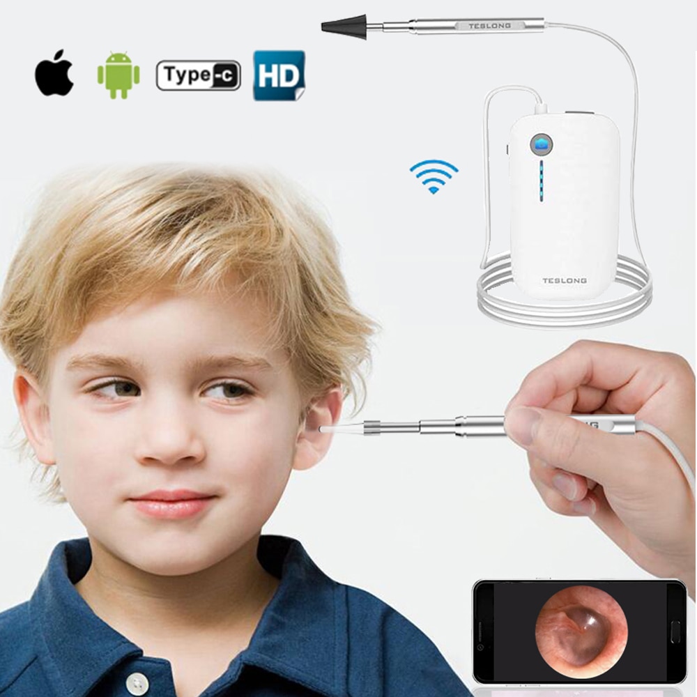 3.9mm wifi øre endoskop kamera til iphone  ip67 3 in 1 type c otoscope usb visuel øre ske inspektionskamera til ios android pc
