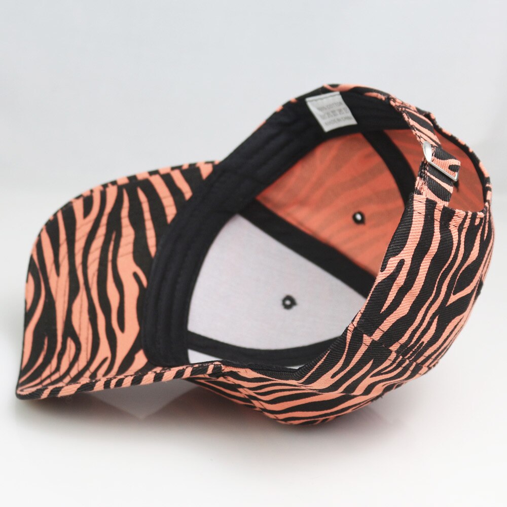 Women&#39;s Printed Striped Zebra Baseball Cap Men&#39;s Casual Adjustable Dad Hat Novelty Style Orange Blue White