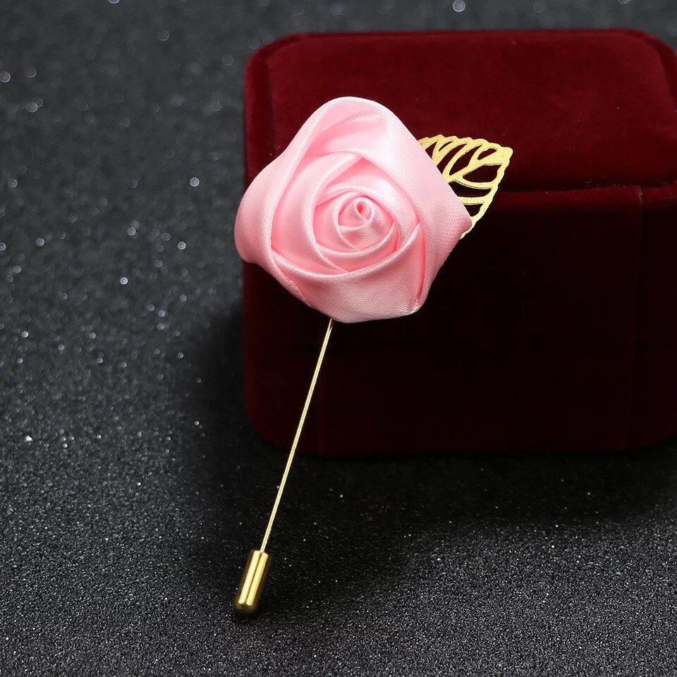 Mannen Pak Rose Bloem Broches Pins Canvas Stof Lint Stropdas 19 Kleuren Broche voor Vrouwen En Mannen Kleding accessoires: 2