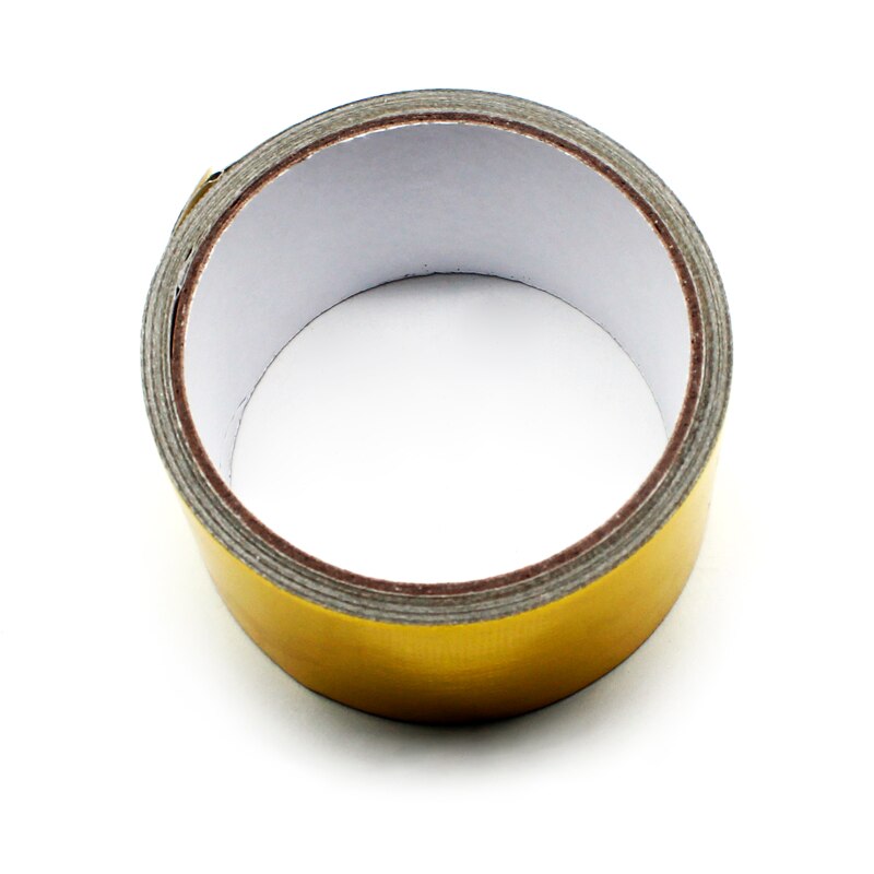 DEFT-Cinta decorativa para tubo de escape de coche, papel de aluminio de color dorado, cinta de envoltura de protección térmica dorada