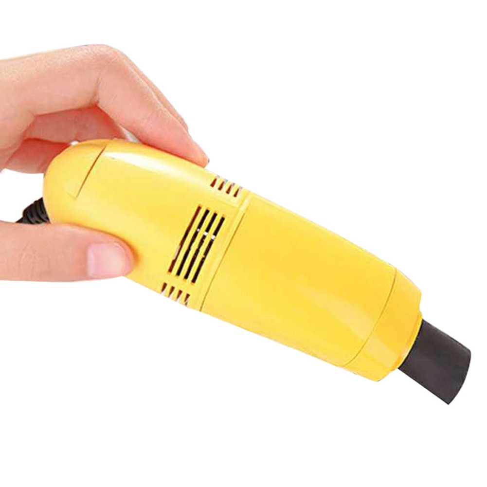 Mini USB Soft Computer Laptop Vacuum Cleaner Keyboard Gaps Cleaner Dust Removal Brush Cleaning Tool Small Suction Brush: Yellow